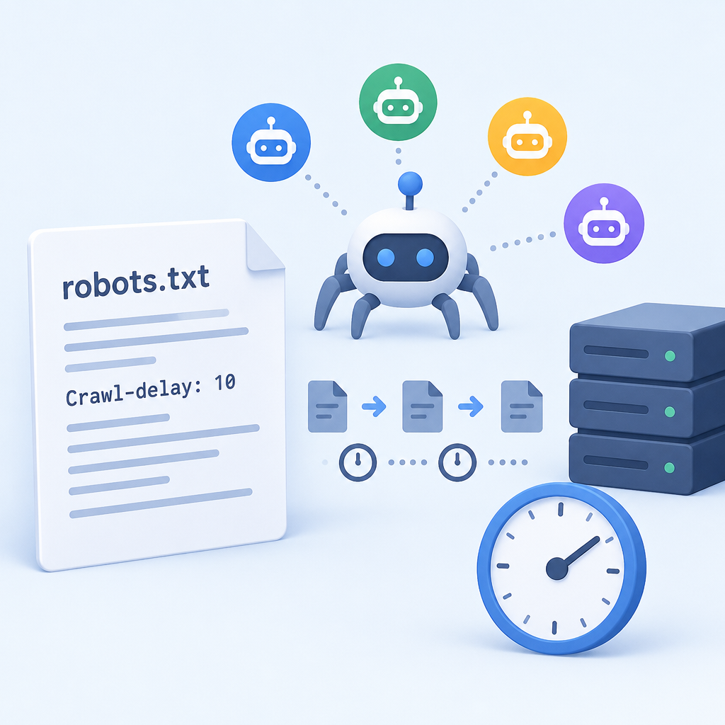 AI 생성 설명 이미지: AI답변노출 AI SGAEO | robots.txt의 Crawl-delay는 모든 검색엔진이 따를까?